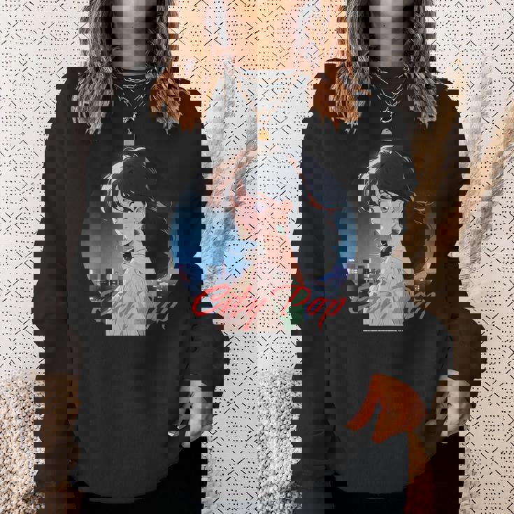 日本アニメ風 シティポップガール スウェットシャツ 彼女への贈り物