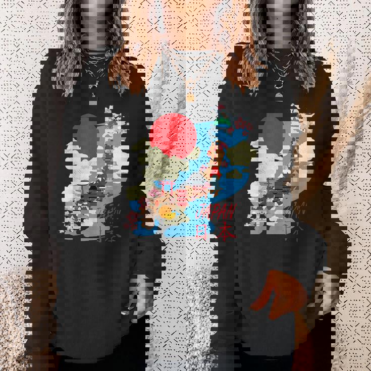 日本地図日本 涼しいのお土産 スウェットシャツ 彼女への贈り物