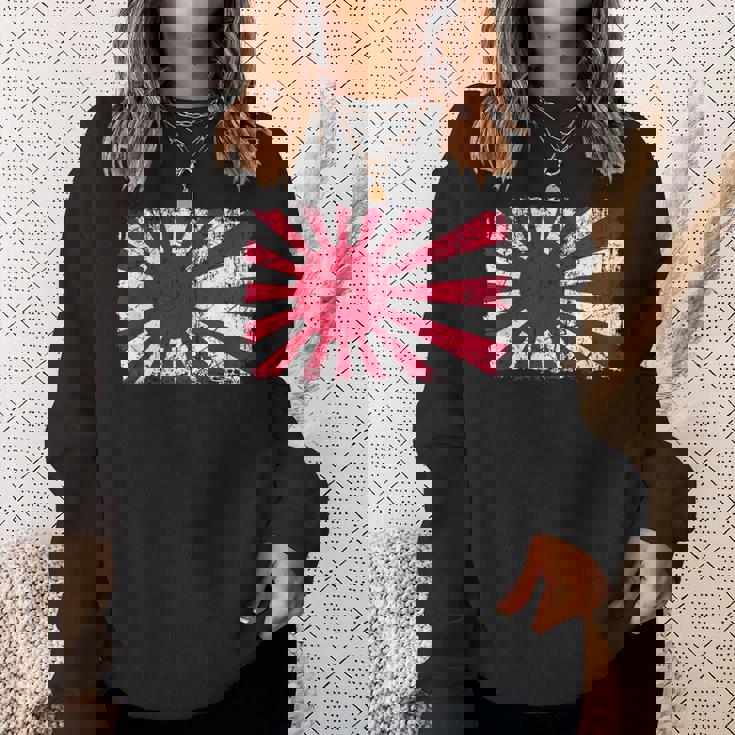 日本海軍旗 日本の誇り ビンテージ アンティーク調 愛国心 スウェットシャツ 彼女への贈り物