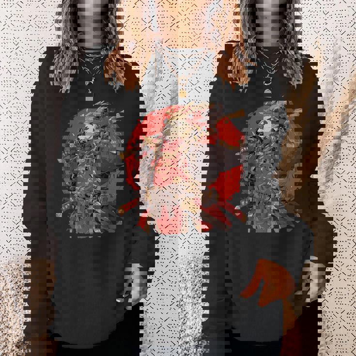 日本美術 パンダ 忍者 浮世絵 アニメ風 サムライパンダ スウェットシャツ 彼女への贈り物