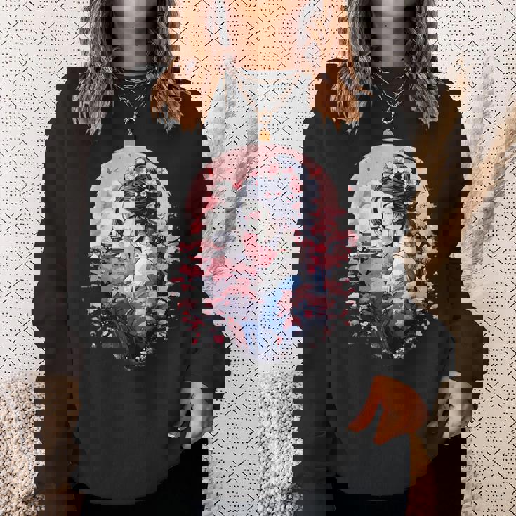 日本美術 浮世絵 アニメ 芸者 桜 富士山 スウェットシャツ 彼女への贈り物