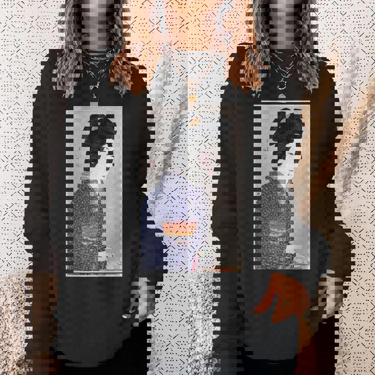 日本美術 芸者 日本木版 新版画美人画 スウェットシャツ 彼女への贈り物