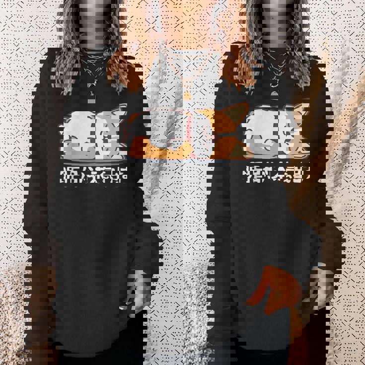 明日から本気出す ウェルシュ・コーギー・ペンブローク犬・ 犬好き かわいい おもしろ 面白い スウェットシャツ 彼女への贈り物