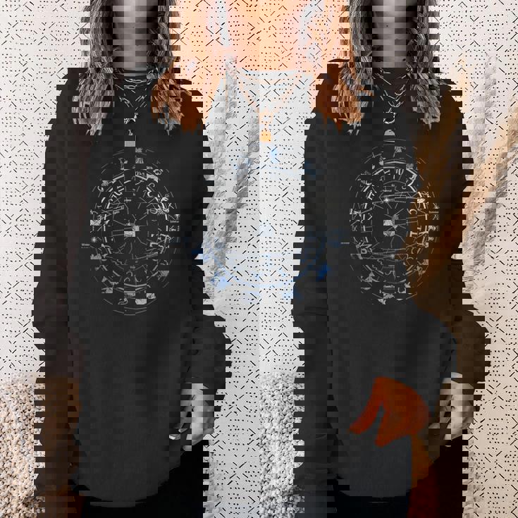 星座 占星術 星座 ホロスコープ 宇宙 ホイール スウェットシャツ 彼女への贈り物