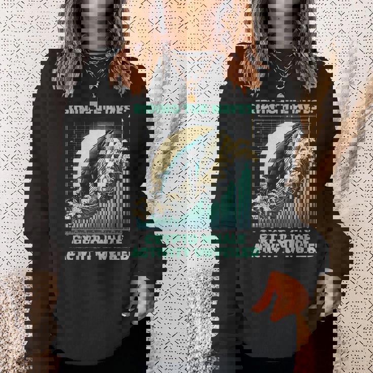 暗号通貨の波に乗るクジラの活動仮想通貨 スウェットシャツ 彼女への贈り物