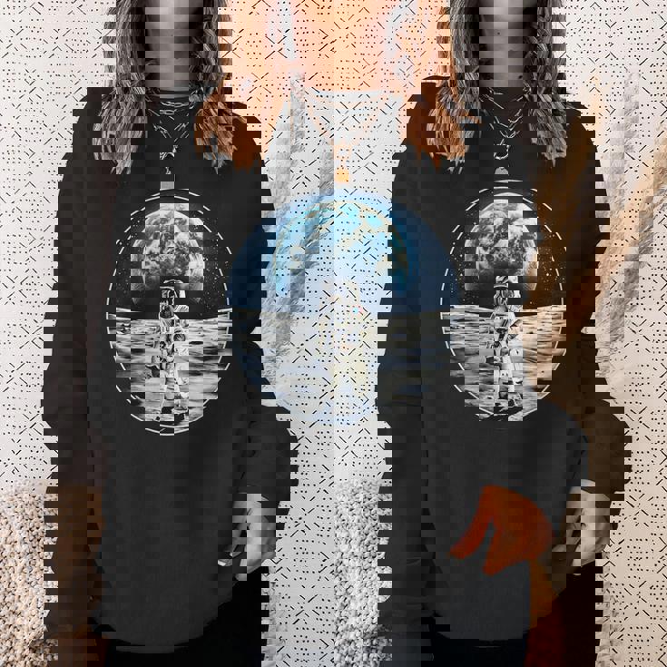 月面着陸 地球 グラフィック スウェットシャツ 彼女への贈り物