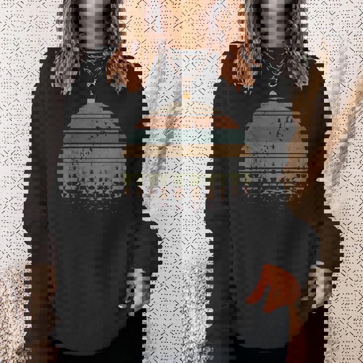 木 屋外 自然 鳥 レトロ 森 スウェットシャツ 彼女への贈り物