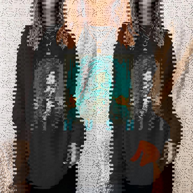 未来的なデザインを見せるサイバーパンクガール スウェットシャツ 彼女への贈り物