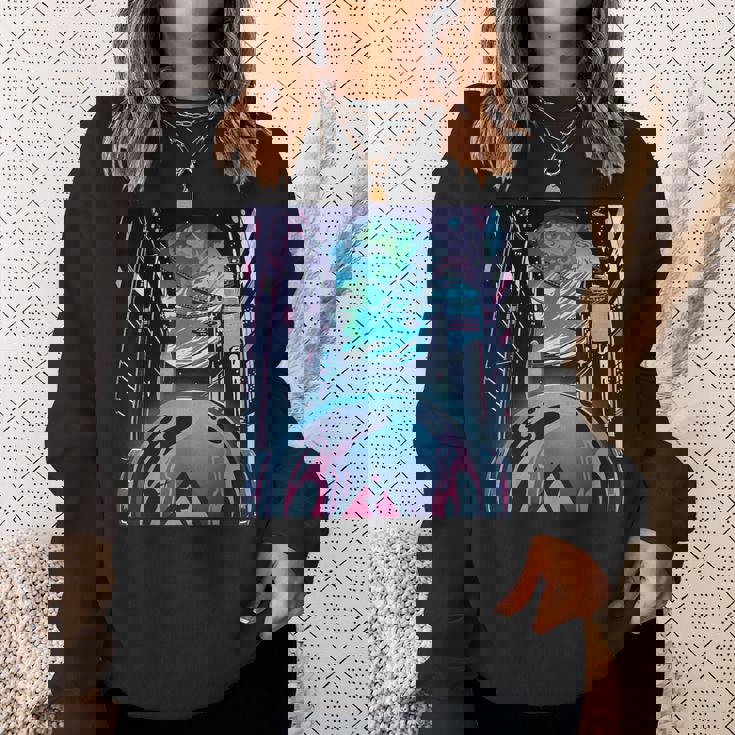 未来都市美学宇宙ハイテクホーム スウェットシャツ 彼女への贈り物