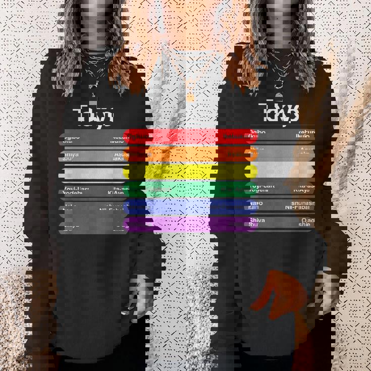 東京プライド レインボーフラッグ カラー メトロ鉄道 Lgbtq スウェットシャツ 彼女への贈り物