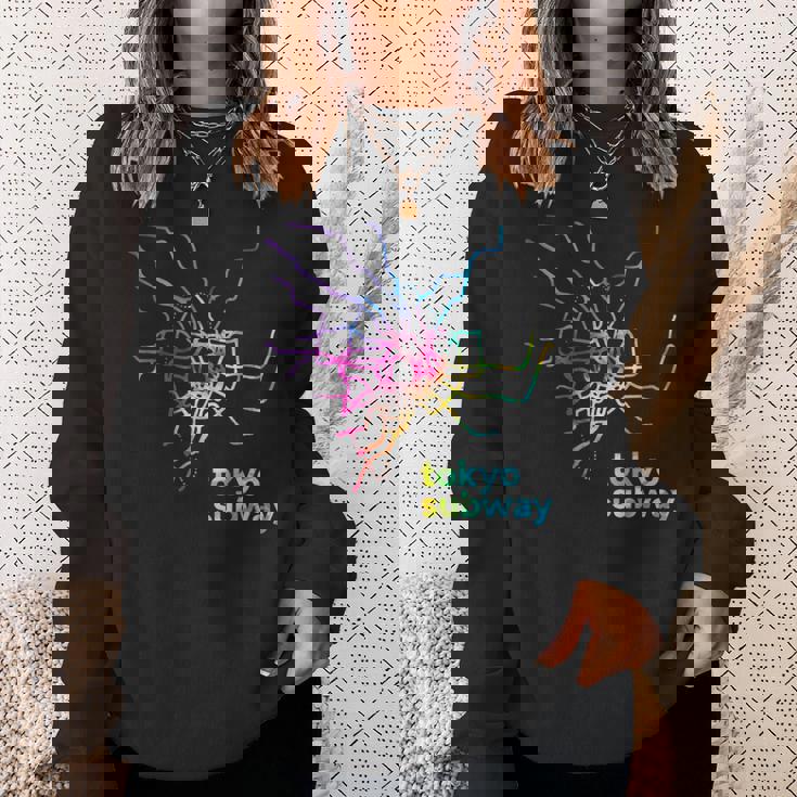 東京都メトロ地下鉄地図レトログルービー スウェットシャツ 彼女への贈り物