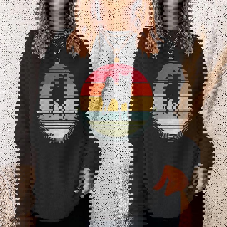 柴犬 シルエット レトロ ヴィンテージ 犬 オーナー レディース メンズ スウェットシャツ 彼女への贈り物