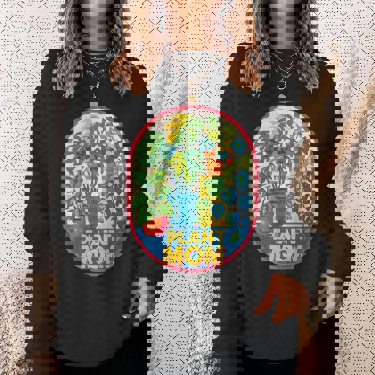 植物 ママ イラスト ポトス モンステラ 観葉植物愛好家 スウェットシャツ 彼女への贈り物