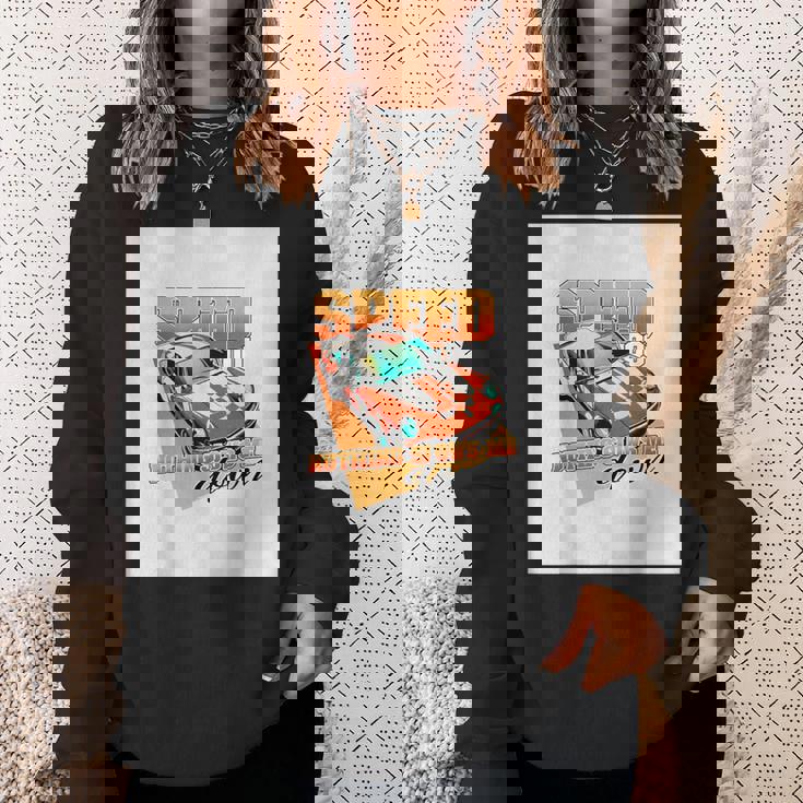 楽しいクールなレーシングカーイラスト スウェットシャツ 彼女への贈り物