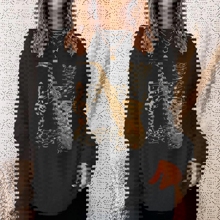 楽器 ト音記号 サックス奏者 音楽サックス スウェットシャツ 彼女への贈り物