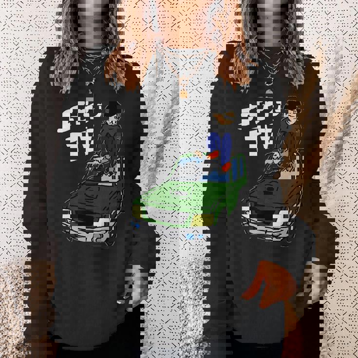 横転した車の屋根を板金するようす スウェットシャツ 彼女への贈り物