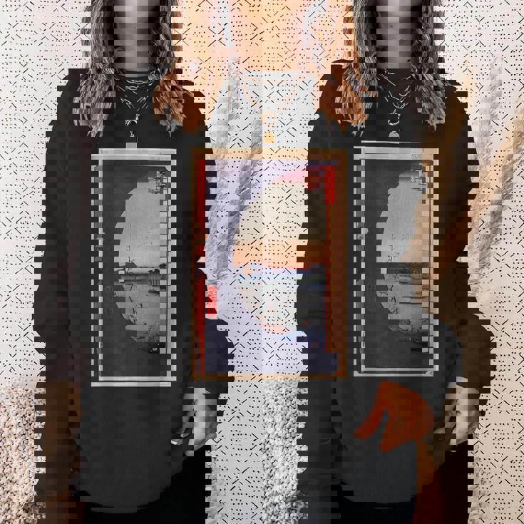 歌川広重 面白いtシャツ 名所江戸百景 絵画 アート メンズ 面白い 服 美術 グッズ 木版画 浮世絵 スウェットシャツ 彼女への贈り物