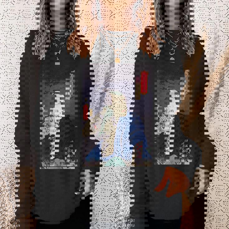 武士 歌舞伎 ヴィンテージ 日本の浮世絵 木版画 スウェットシャツ 彼女への贈り物