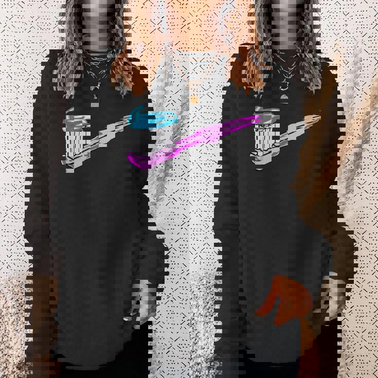 歯磨き粉付きピンク歯ブラシ スウェットシャツ 彼女への贈り物