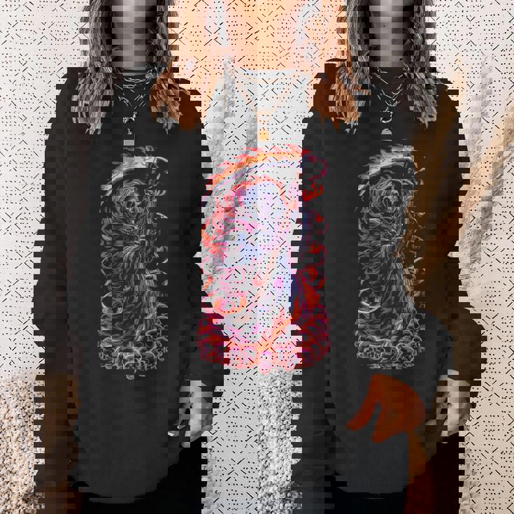 死神 死闘と頭蓋骨 明るいゴス スウェットシャツ 彼女への贈り物