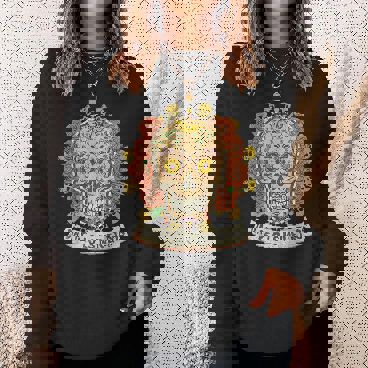 死者の日メキシカンシュガースカルフローラルセレブレーション スウェットシャツ 彼女への贈り物