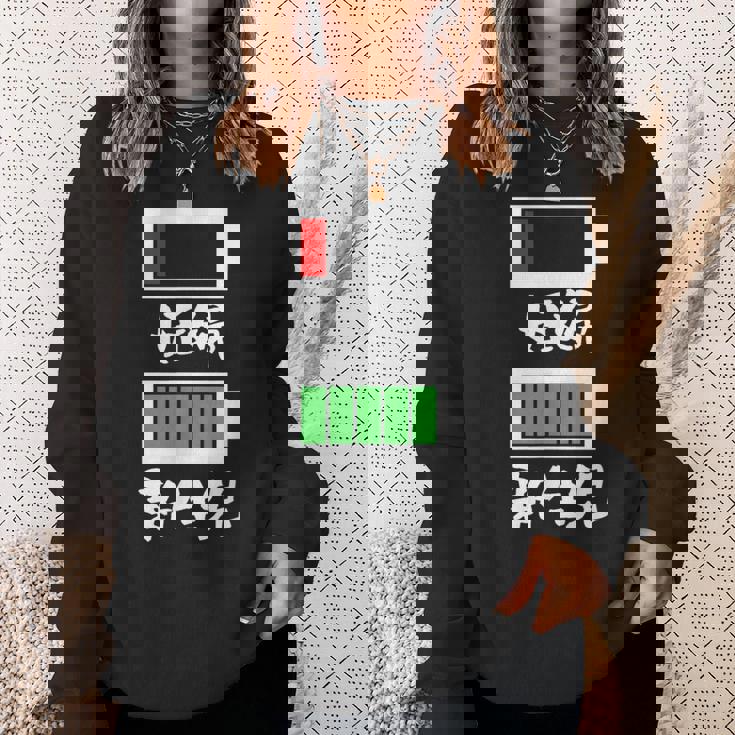 母 妊婦 面白いtシャツ 妻 電池切れ 妊婦さん メンズ おもしろ 面白い 服 オリジナル グッズ 文字tシャツ ネタ スウェットシャツ 彼女への贈り物