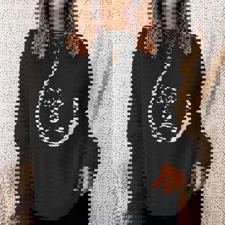 江戸時代の侍風にデザインした へのへのもへじ ユニーク ユーモア 面白い ふざけ ゆる かわいい インパクト スウェットシャツ 彼女への贈り物