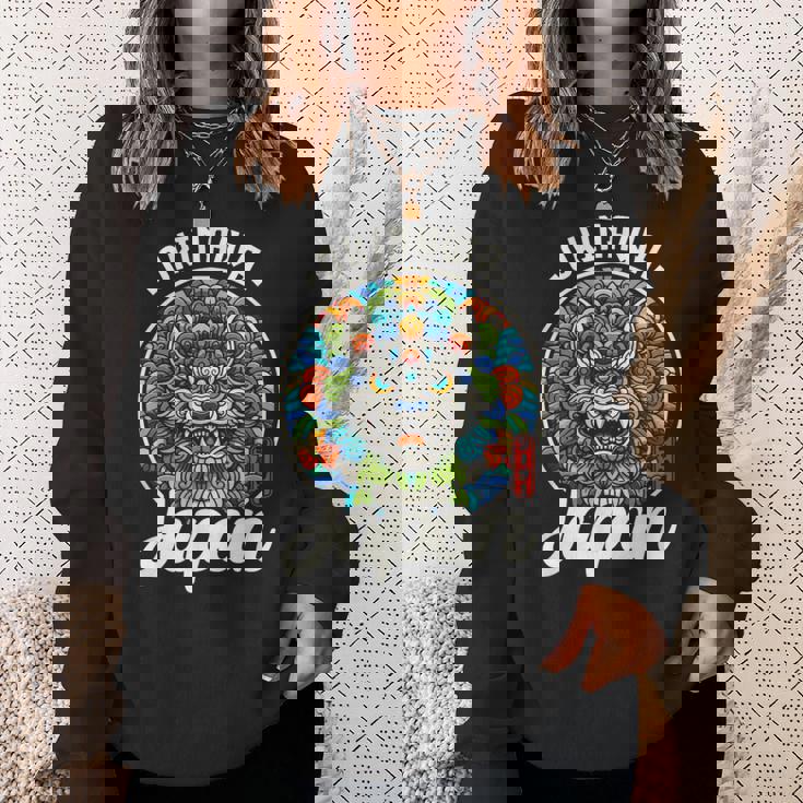 沖縄ジャパン シーサー ライオンガーディアン 和 カタカナ お土産 スウェットシャツ 彼女への贈り物