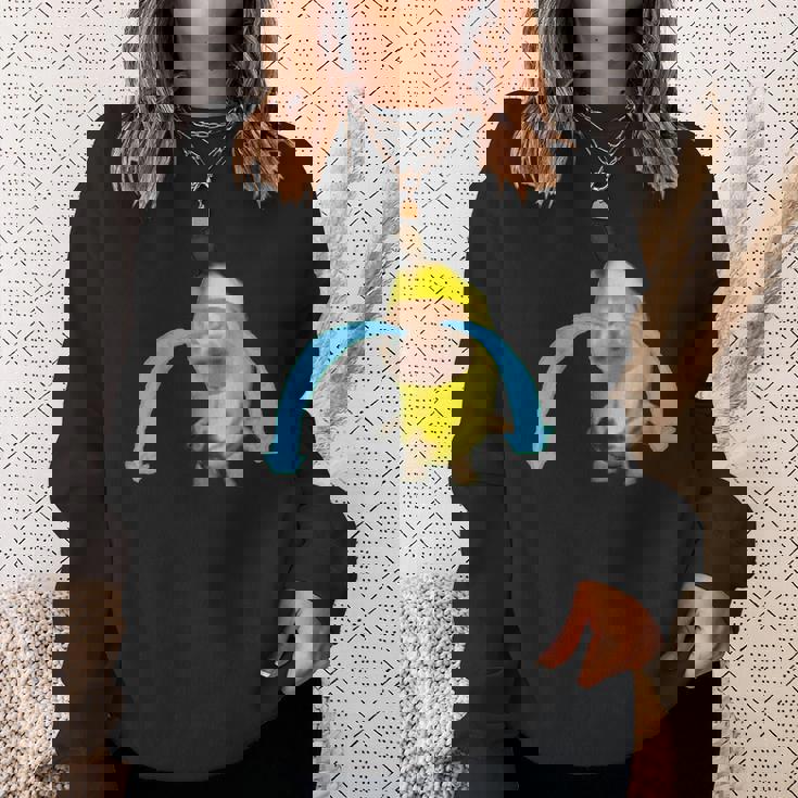 泣いているバナナ猫 スウェットシャツ 彼女への贈り物