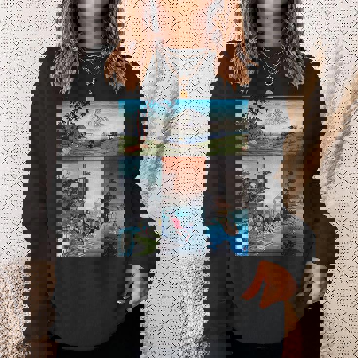 浮世絵 富士山 日本画 版画 名作 アート 絵画 メンズ レディース 面白い 服 美術 おもしろ スウェットシャツ 彼女への贈り物