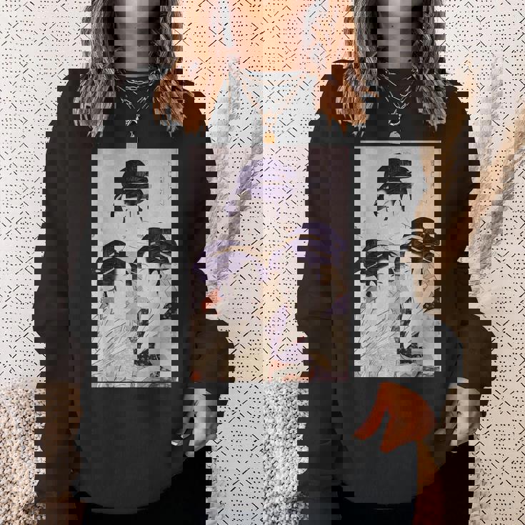 浮世絵 美人 ユーモア アート 絵 漢字 日本 スウェットシャツ 彼女への贈り物