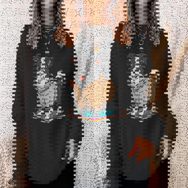 漫画の外観のかわいいボーダーコリー スウェットシャツ 彼女への贈り物
