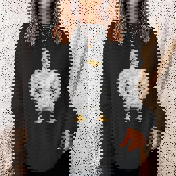 漫画の筋肉アヒル スウェットシャツ 彼女への贈り物