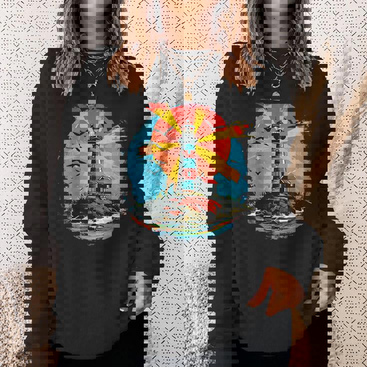 灯台 シーサイド ハウス セーリング 海 ビーチ ボート スウェットシャツ 彼女への贈り物