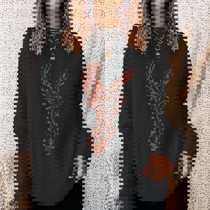 灰のタトゥー部族のモチーフから素晴らしいフェニックス。 スウェットシャツ 彼女への贈り物