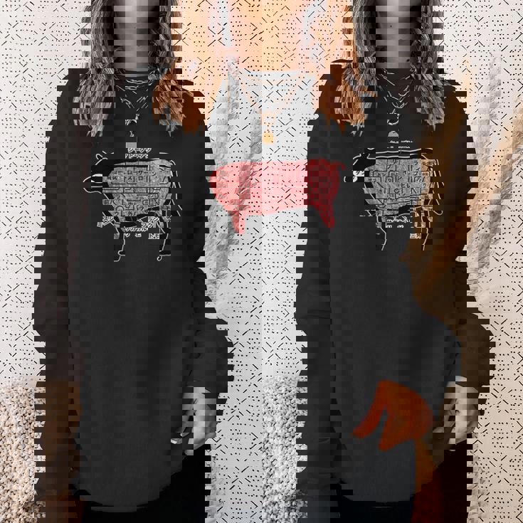 焼肉 カルビ 牛肉 焼肉定食 部位 面白い おもしろ ユーモア ギャグ お笑い スウェットシャツ 彼女への贈り物