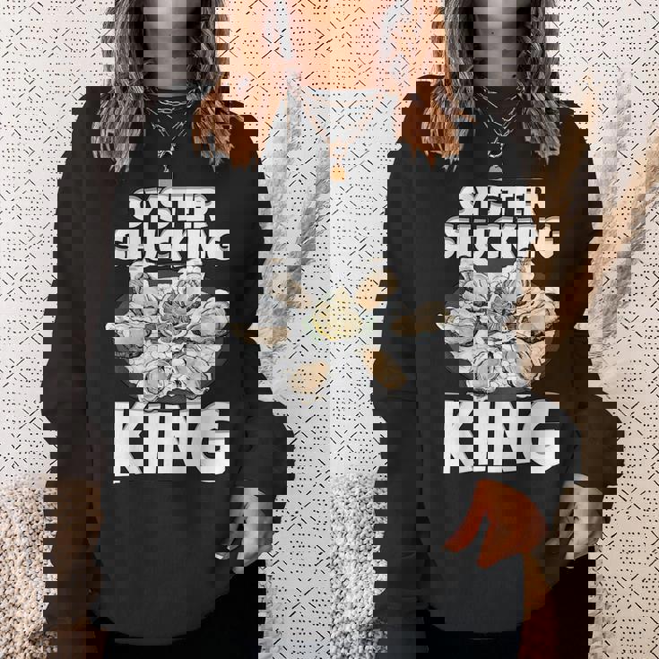 牡蠣を喰わせる王の牡蠣 スウェットシャツ 彼女への贈り物