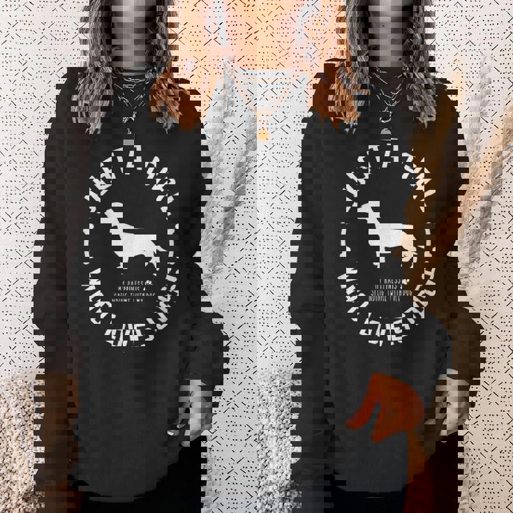 犬 おもしろ おしゃれ イヌ 可愛い ダックスフンド ミニチュアダックス シルエット スウェットシャツ 彼女への贈り物