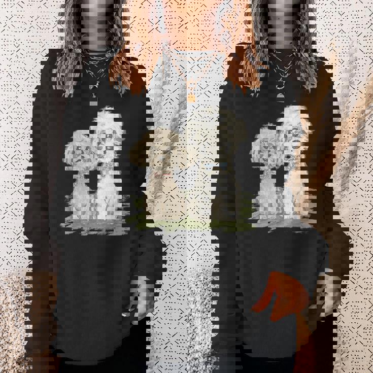 犬 トイプードル かわいい いぬ 子犬 ペット おもしろ 動物 イラスト スウェットシャツ 彼女への贈り物