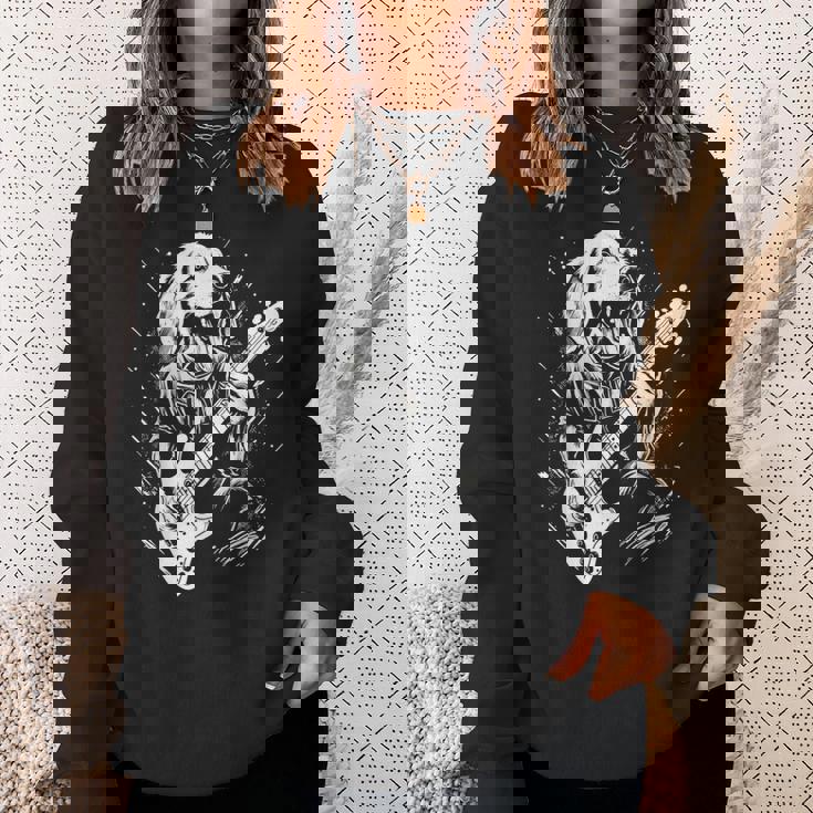 犬 演奏 ベース ギター シャツ 男性用 動物 ギターを弾く スウェットシャツ 彼女への贈り物