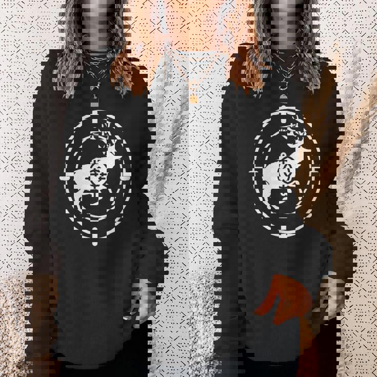 狩猟 射撃 猟師 熊 鹿 猟 ハンター 心電図 おもしろ グッズ 服 面白いtシャツ ライフル ネタ メンズ スウェットシャツ 彼女への贈り物