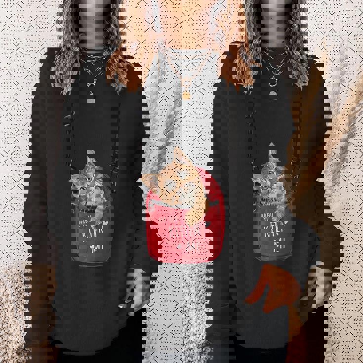 猫 かわいい ポシェット ねこ 面白い ネコ スウェットシャツ 彼女への贈り物