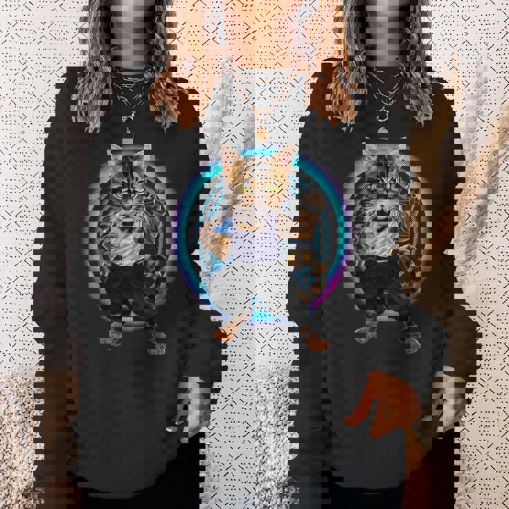 猫 ねこ カンフー スウェットシャツ 彼女への贈り物