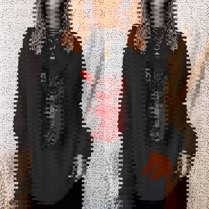 猫 ロックンロール パンク Rock モード系 ブランド おしゃれ かっこいい かわいい 大きいサイズ プリント Cat スウェットシャツ 彼女への贈り物