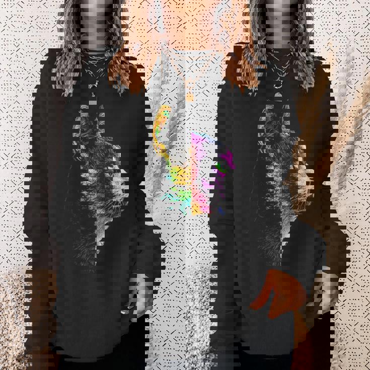 猫 動物 グラフィック アートワーク 猫 スウェットシャツ 彼女への贈り物