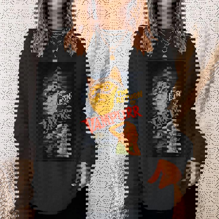 猫 吸血鬼 クラシック ホラー 映画 ファニー グラフィック シャツ スウェットシャツ 彼女への贈り物