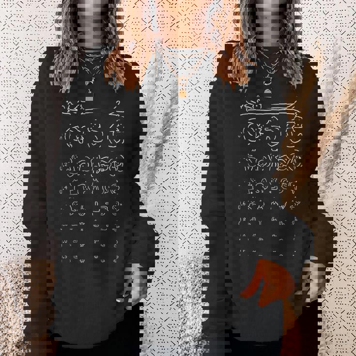 猫 視力検査 おもしろい おしゃれ かわいい パロディ メンズ レディース キッズ 子供 大きいサイズ ねこ好き 猫柄 スウェットシャツ 彼女への贈り物