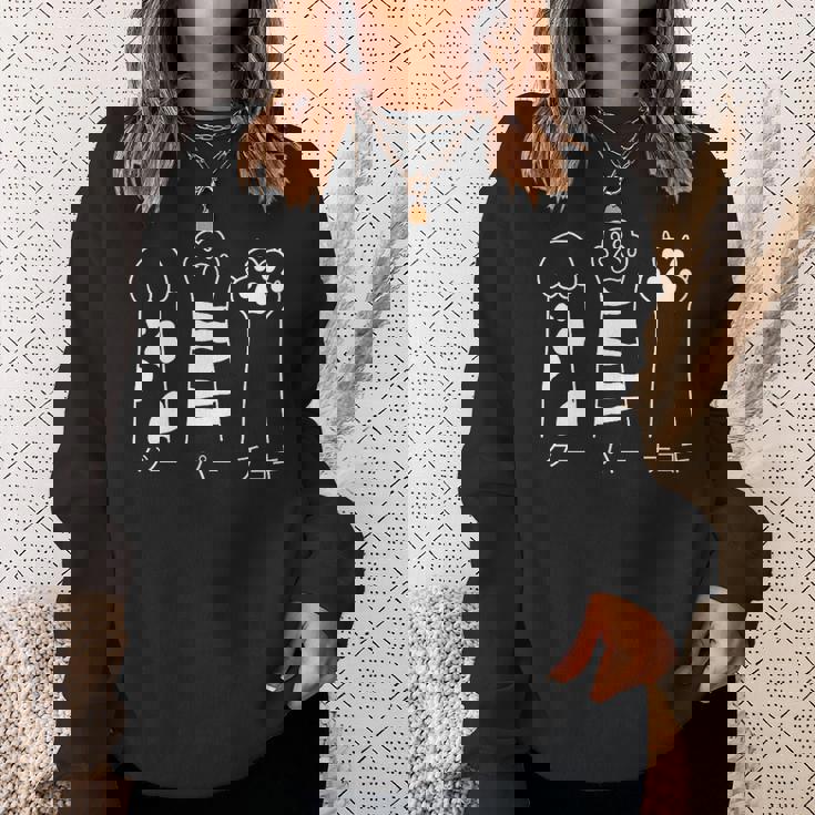 猫の肉球で遊ぶじゃんけんデザイン猫好き向け スウェットシャツ 彼女への贈り物