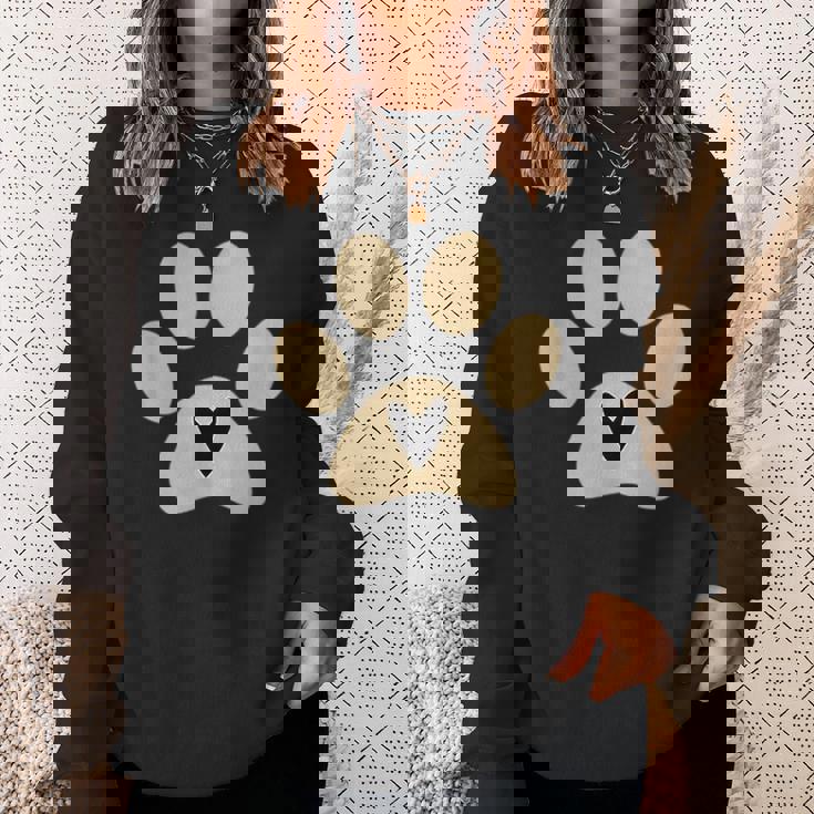 猫や犬の愛好家のための足付きハート スウェットシャツ 彼女への贈り物