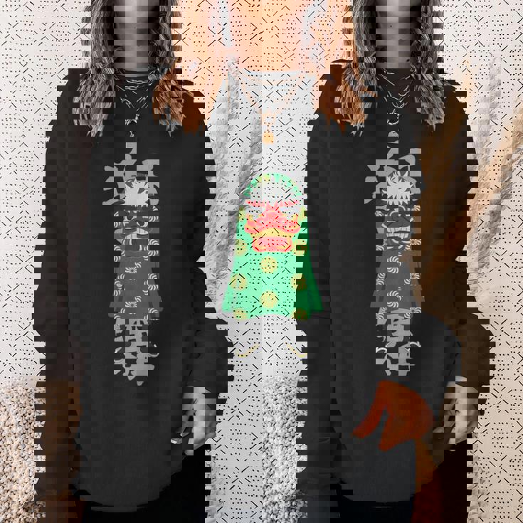 獅子舞 レトロな日本の祭り文化デザイン スウェットシャツ 彼女への贈り物